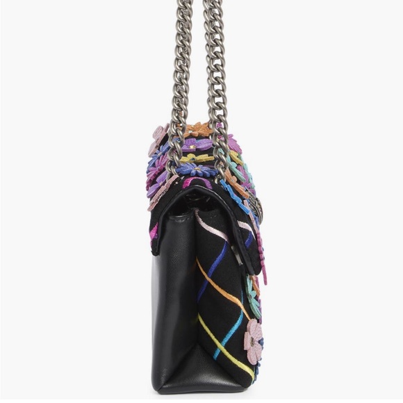 Kurt Geiger London Black Floral Appliqué Kensington Chain Bag with dusty. Re$265 - Picture 5 of 8